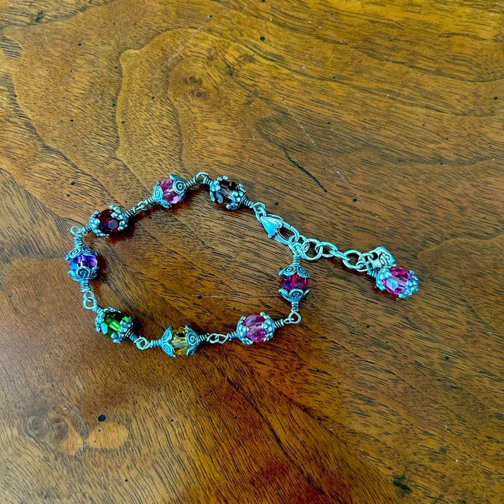 Brighton “Glass Mountain” multicolor Swarovski crystal silver plated bracelet